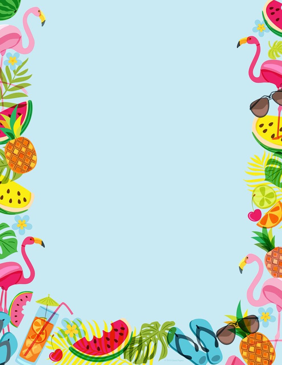 Great Papers! Tropical Vibes Stationery Letterhead, Invitations and Announcements, Printer Friendly, 8.5"x11", 80 Pack